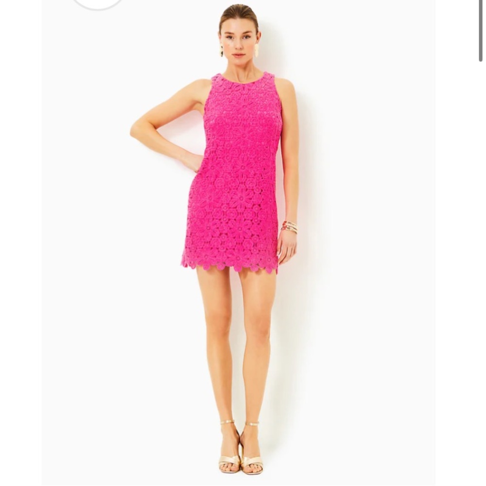 LILLY PULITZER MARQUETTE CROCHET SHIFT DRESS, - Picture 6 of 12
